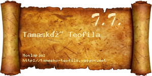 Tamaskó Teofila névjegykártya